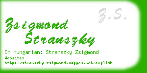 zsigmond stranszky business card